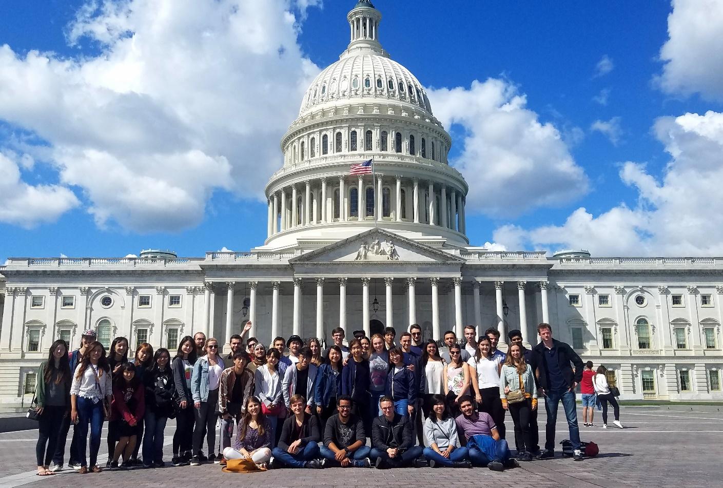 Students at the Capitol building