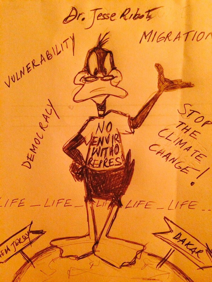 Image of Daffy Duck wearing spectacles and a shirt that reads 
