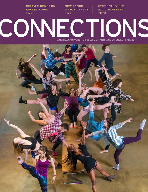 Dance students on Connections fall 2017 cover.