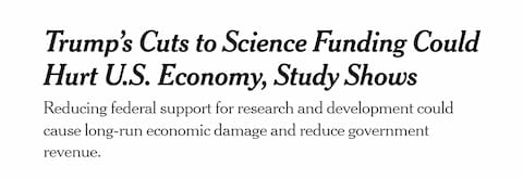 Trump's Cuts to Science Funding Could Hurt U.S. Economy, Study Shows Trump's Cuts to Science Funding Could Hurt U.S. Economy, Study Shows