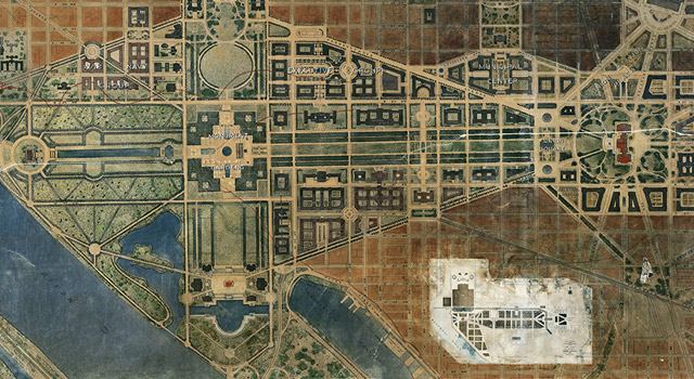 1928 map of the Mall in DC