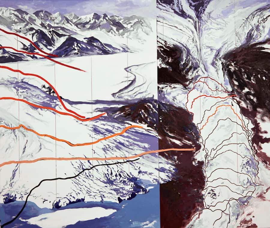 Columbia Glacier Lines of Recession 1980-2005 Painting