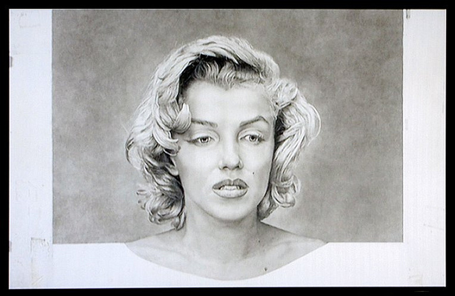 Billy Pappas, Marilyn Monroe 2003. Graphite on paper; 12.75 x 16.5 inches. Courtesy of William A. Christens-Barry, Chief Scientist, Equipoise Imaging, LLC.