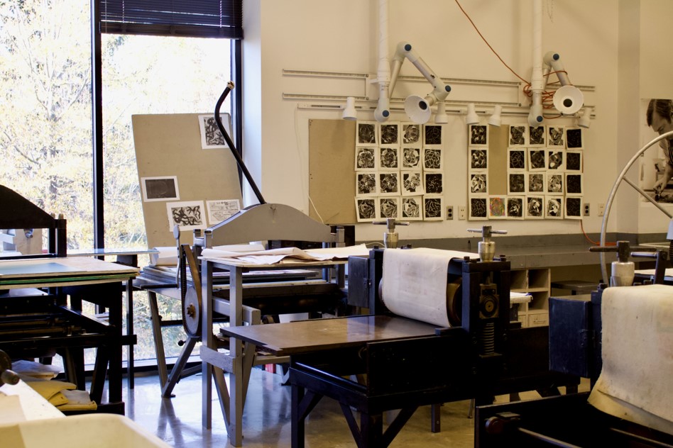 Printmaking facilities within AU's Katzen Arts Center