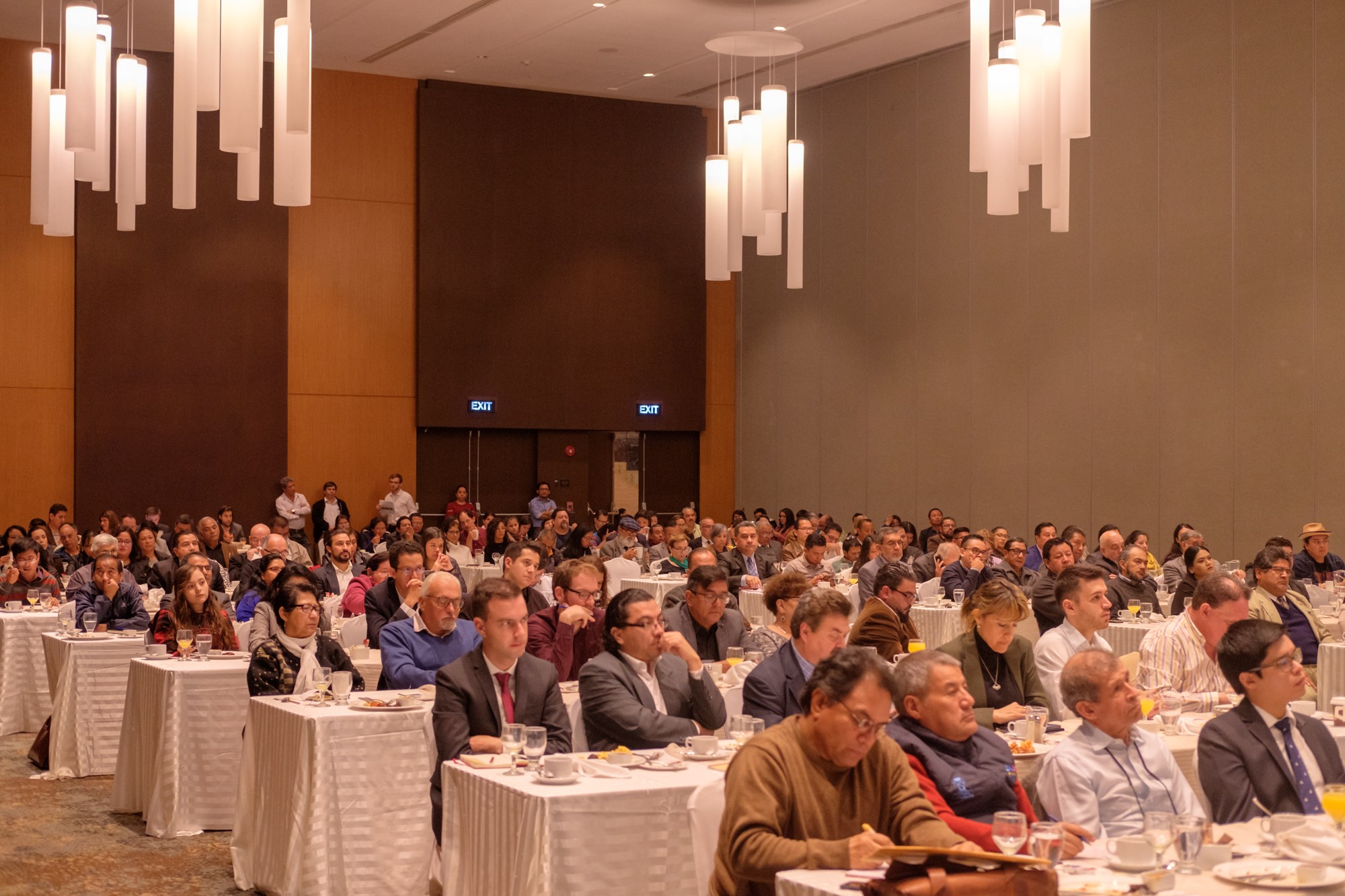 Attendees in Guatemala listen to Professor Call's presentation of his findings on CICIG.