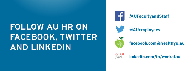 Follow American University Human Resources on Facebook, Twitter, and LinkedIn.