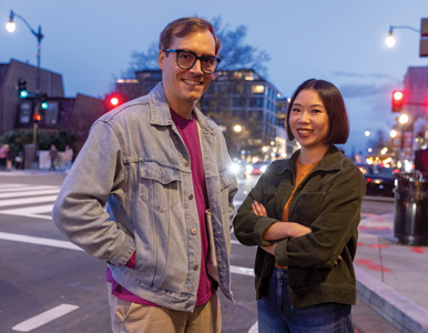 Patrick Fort and Ruth Tam on a DC street