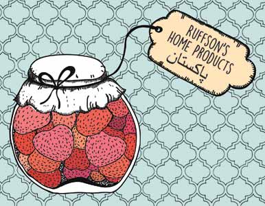 illustrated jar of strawberry preserves