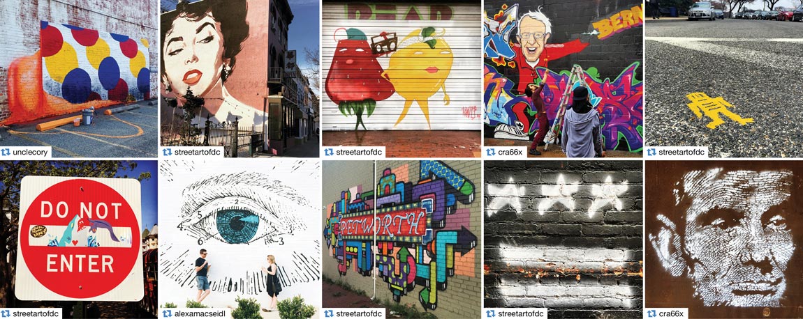collage of street art shared on instagram