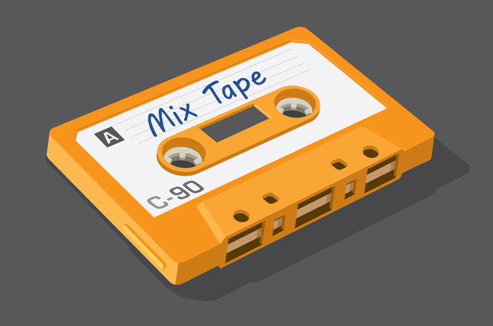 yellow cassette tape