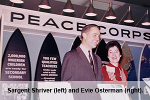 American University's Washington Semester Program inspired Evie Osterman to take a job at the D.C. headquarters of the Peace Corps, which was headed by Kennedy's brother-in-law, Sargent Shriver.