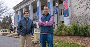 Roommates Noah Burke, left, and Aidan Levinson work together to prove civil discourse is alive and well amongst younger students.