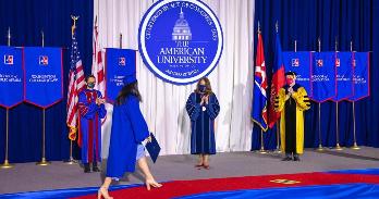 AU held an in-person commencement procession for the Class of 2021.