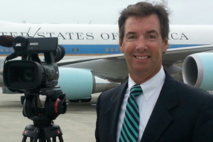 Ray Collins, Washington Semster alumnus covering the President's arrival
