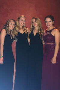 Jessica with friends at the Venetian Ball at the Embassy of Italy