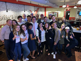 Jessica with her campaign team on election night