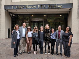 Jessica with classmates at the FBI Headquarters