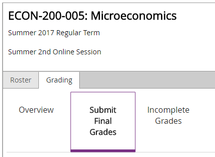 Submit Final Grades