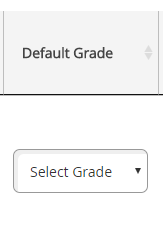 Default Grade. Select Grade (dropdown).