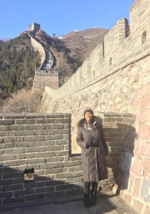 Japaira Ellison stands at the Great Wall of China.