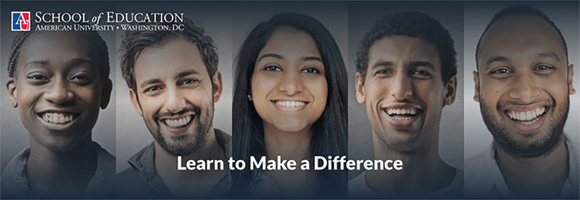 Photo of five diverse young people smiling