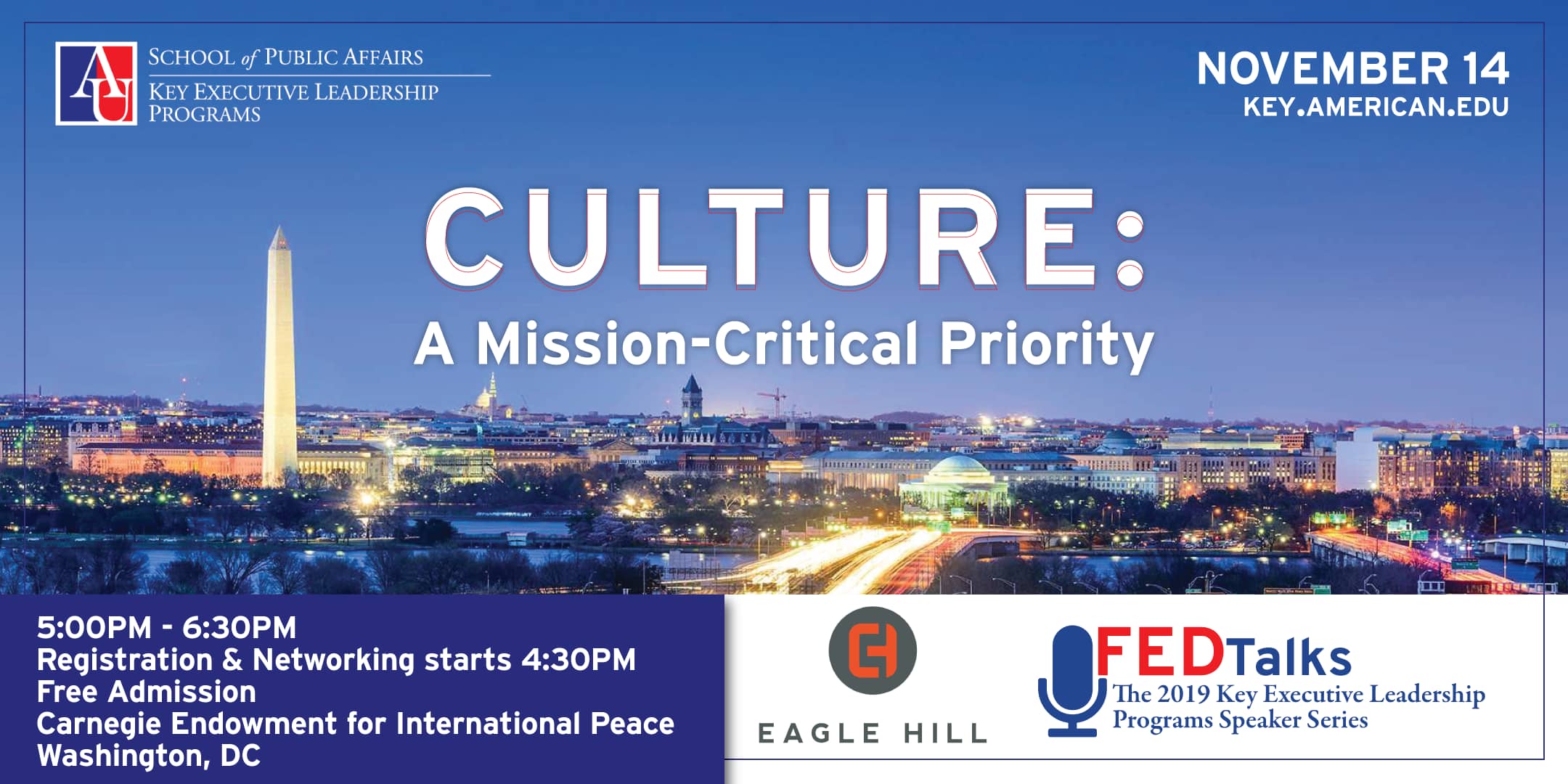 Culture: A Mission-Critical Priority FEDTalks with Eagle Hill Consulting from November 2019