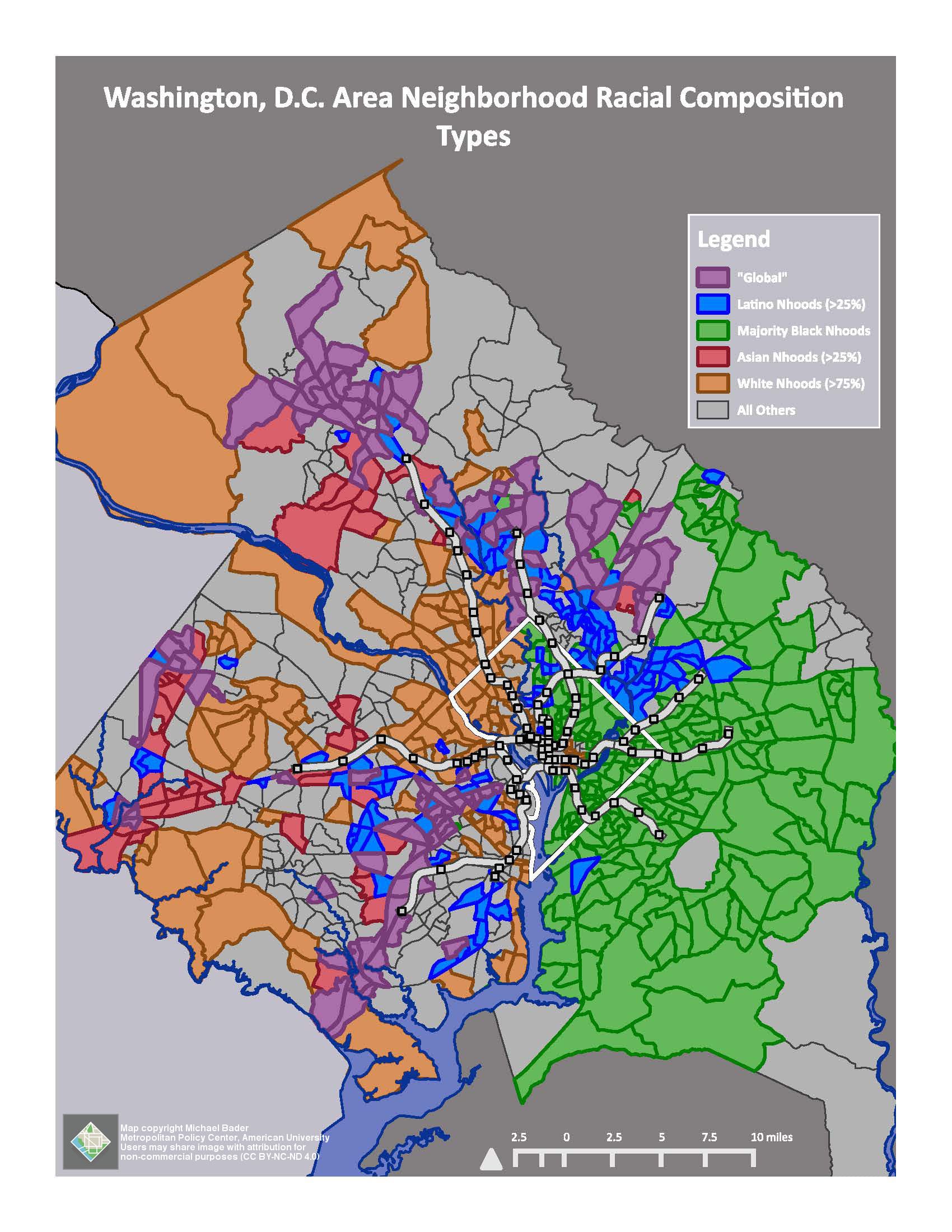 Map of DC Area Neighborhood Racial Composition.