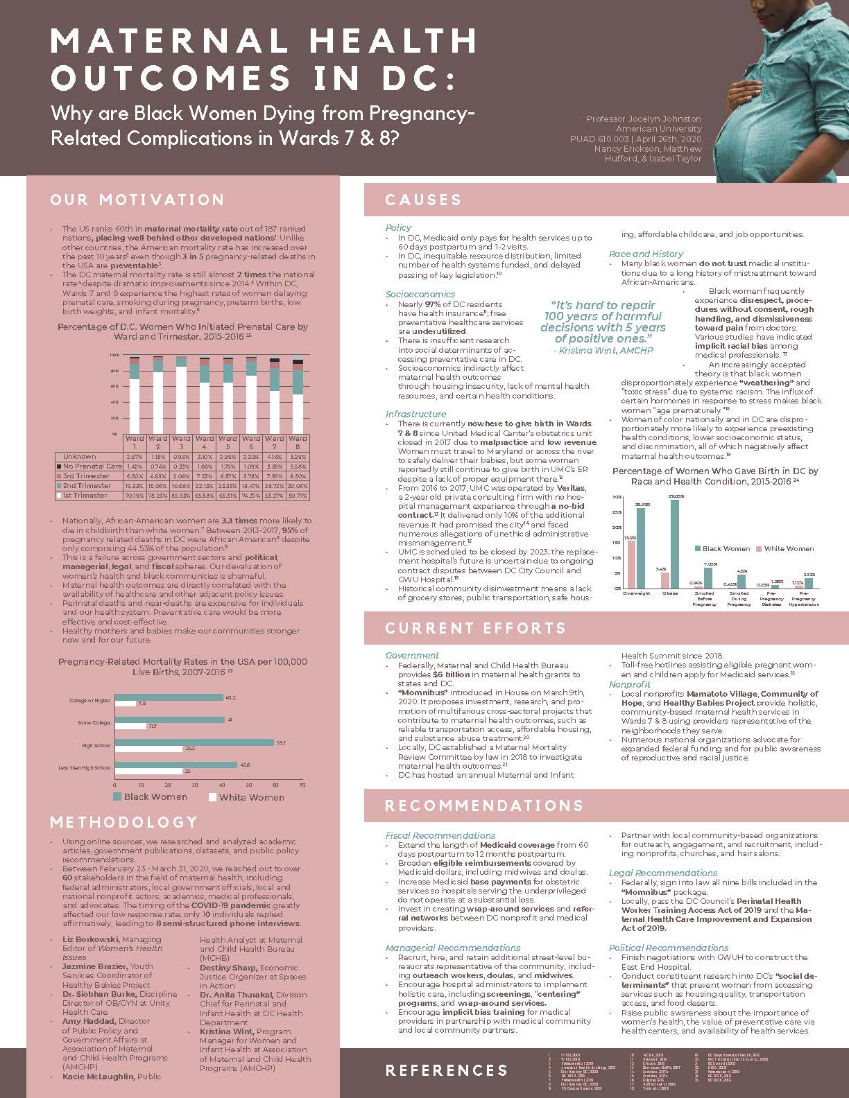 Student Poster for Maternal Mortality in DC project