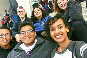 Washington Semester Program students on the National Mall in Washington DC