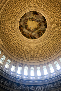 The ceiling of the capitol building dome