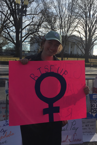 Washington Semester Program Foreign Policy student Molly Quillin attends the 2018 Women's March