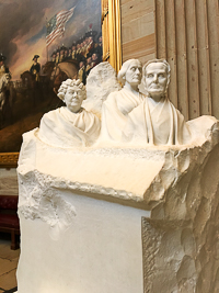 The women's suffrage statue in the United States Capitol Building in Washington DC