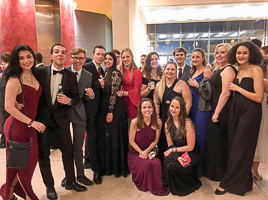 Washington Semester Program students enjoy an evening at the Italian Embassy in Washington DC for a special Valentine's Day gala