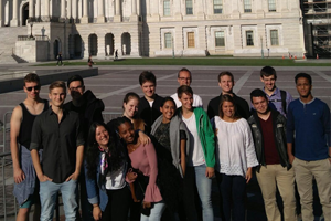 Mihretabe and classmates in front of the United States Capitol building