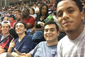 Mihretabe and friends at a Nationals baseball game