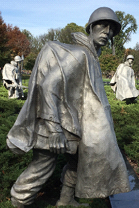 Statue of a soldier at the Vietnam War Memorial