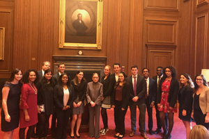 Washington Semester students at the Supreme Court with Chief Justice Ruth Bader Ginsburg