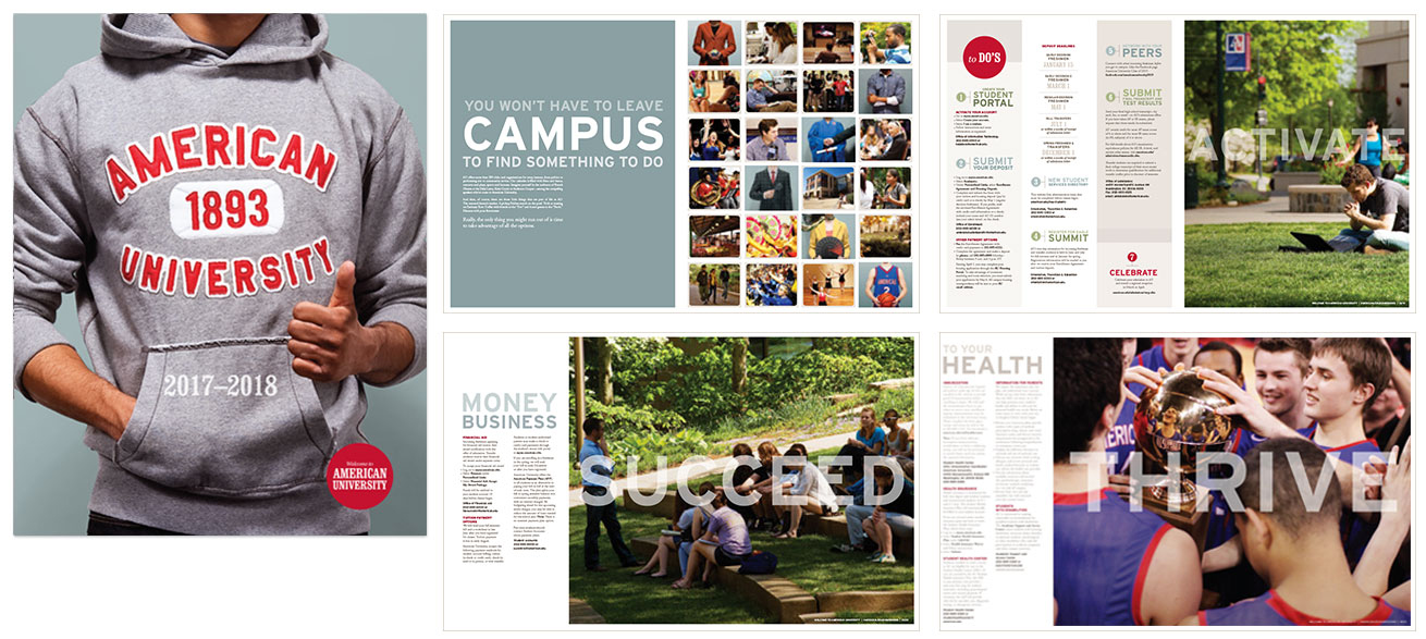Cover and selected pages from the admissions booklet  for undergraduate students
