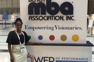 Brittany Osazuwa, MBA '17, at the National Black MBA Association's conference and expo, September 2017