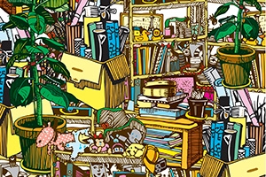 The book 'Chasing Empty' will examine our complicated relationships with material possessions. Photo: Shelves and boxes overflow with personal items, creating a colorful collection of clutter. Photo Credit: iStock/tom-iurchenko