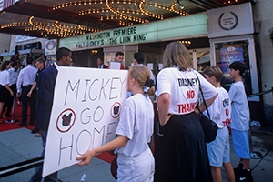 A photo by Ken Garrett of people protesting plans for Disney Theme park in Virginia.
