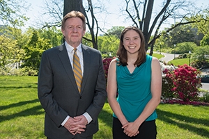 American University President Neil Kerwin and the President's Award recipient, Shannon Scovel.