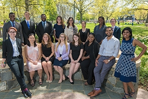 The 2018 Student Award recipients in front of the Quad.
