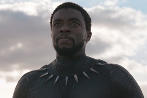 Chadwick Boseman, actor, in the new movie Black Panther. Credit: Marvel Studios.