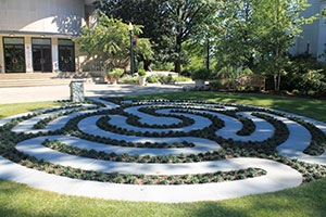 Finished picture of the Labyrinth in front of the Kay Spiritual Life Center on American University's campus.