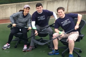 AU Real Estate students participate in the chair hockey event.