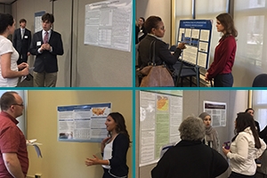 Four-photo collage of students presenting at the 2016 UGRS