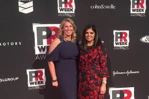 School of Communication professors Pallavi Kumar and Dina Martinez representing at PR Week Awards