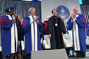 Sylvia Burwell receives applause at her inauguration