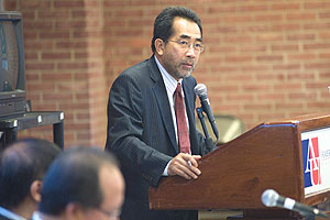Jamaludin Jarjis, ambassador from Malaysia to the United States, speaks at conference on U.S.-Malaysian partnerships.